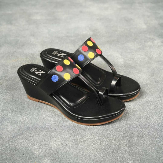 Haiku wedges Polka Black