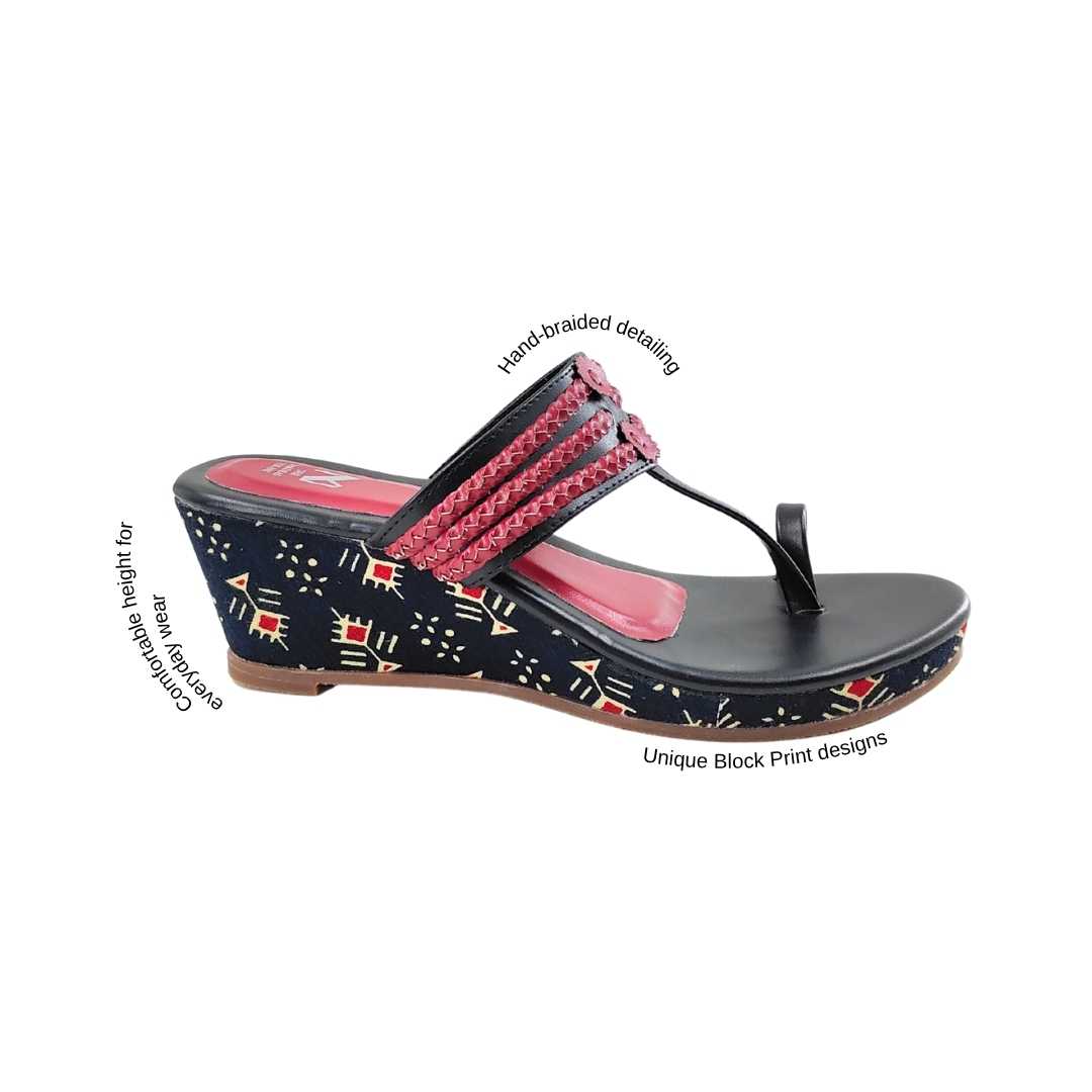 haiku wedges Ruhi Black Maroon