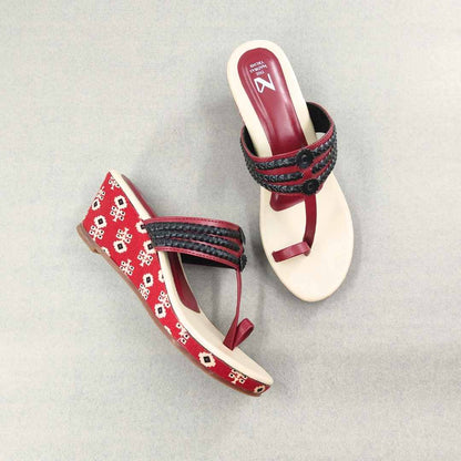 haiku wedges Ruhi offwhite Maroon