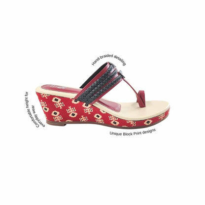 haiku wedges Ruhi offwhite Maroon