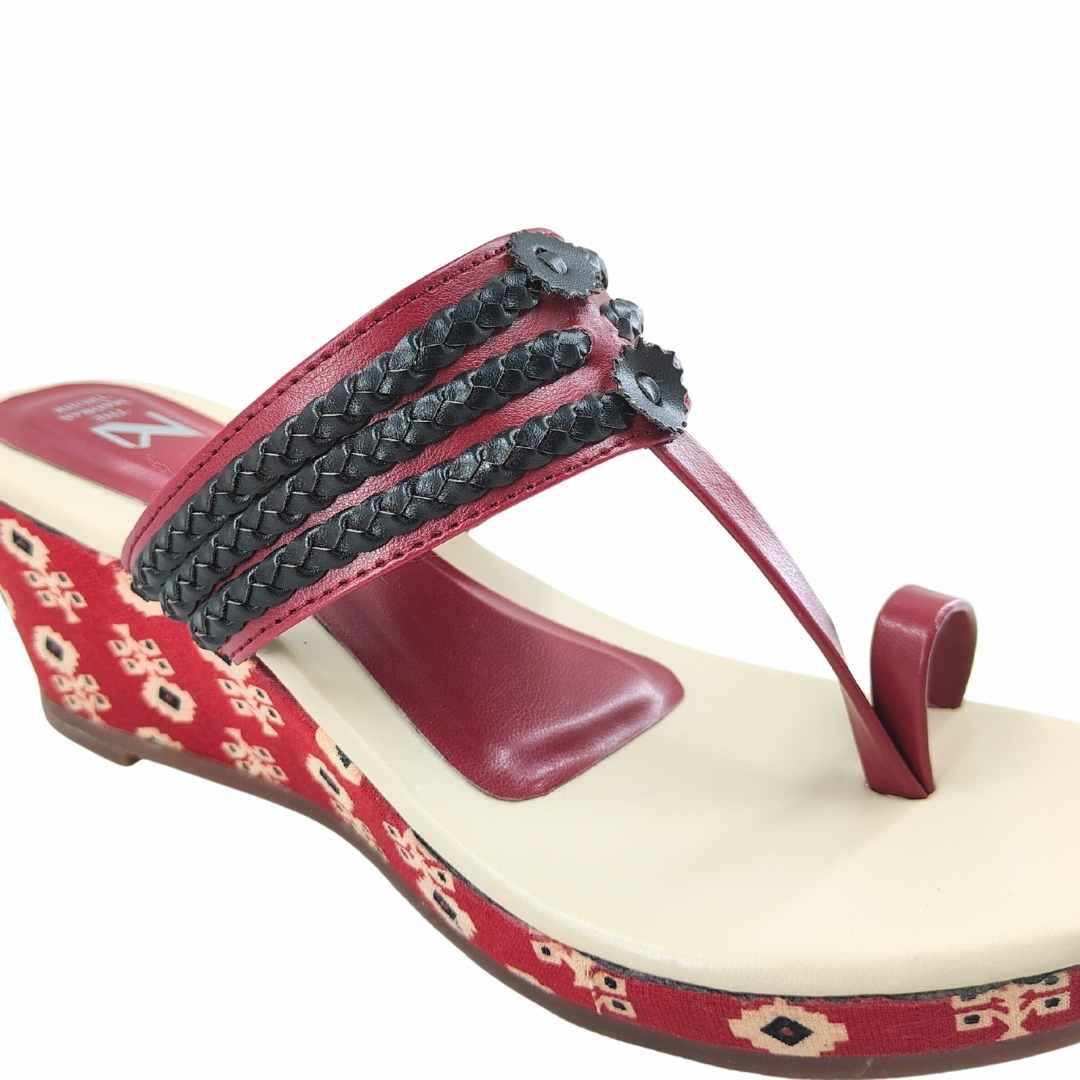haiku wedges Ruhi offwhite Maroon
