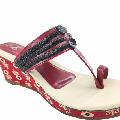 haiku wedges Ruhi offwhite Maroon