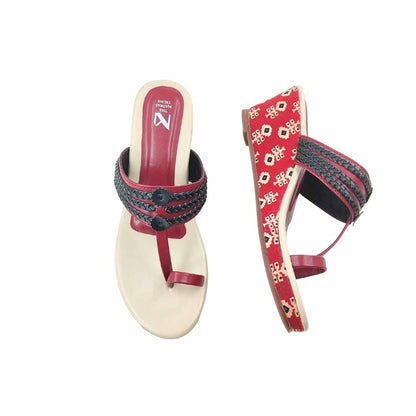 haiku wedges Ruhi offwhite Maroon